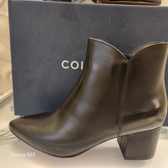 Cole Haan Black Leather "Elyse" Booties. NIB. Size 5.5 - Picture 6 of 13